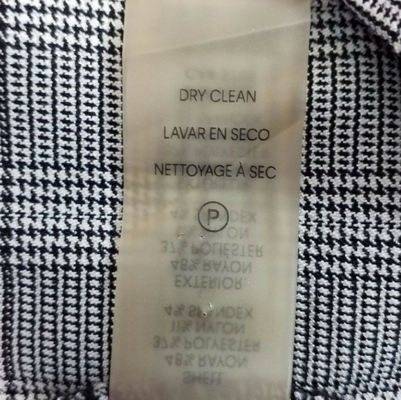 Calvin Klein Black White Plaid Pull-On Flat Front Stretch Ankle Pants Womens 14 - Picture 11 of 13